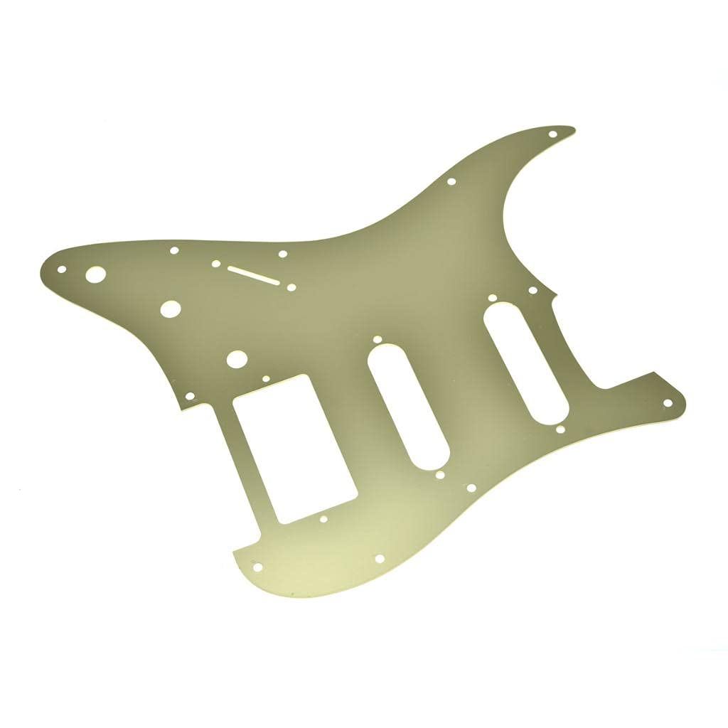Dopro 11-Hole Aluminum Anodized Modern Style Strat HSS Guitar Pickguard Scratch Plate Fits American/Mexican Fender Gold